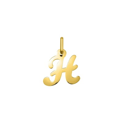 Pendentif initiale lettre H en or jaune