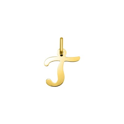 Pendentif initiale lettre T en or jaune