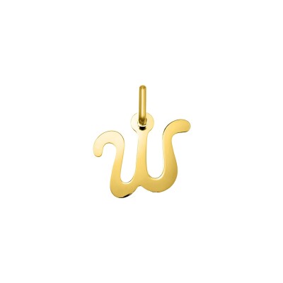 Pendentif initiale lettre W en or jaune