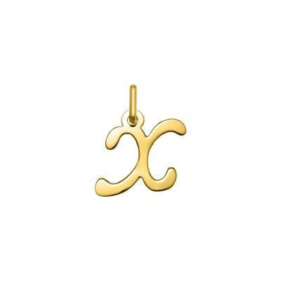 Pendentif initiale lettre X en or jaune
