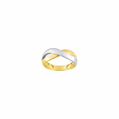 Bague en or jaune et rhodium