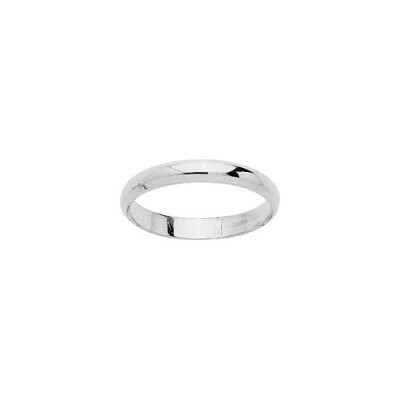 Alliance demi-jonc chanfrein en or blanc, 3mm