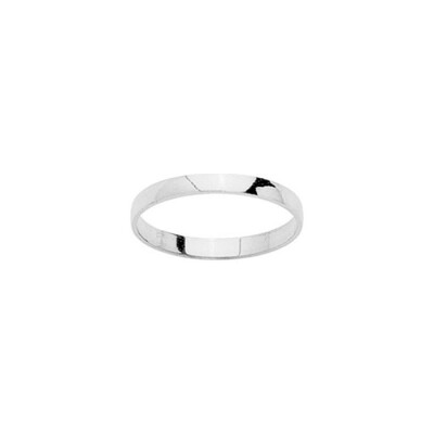 Alliance demi jonc bombée en or blanc