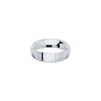 Alliance demi-jonc en or blanc, 5mm