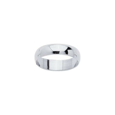 Alliance demi-jonc en or blanc, 5mm