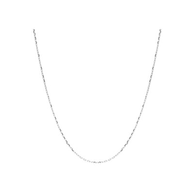 Chaîne maille forçat en or blanc, taille 45cm