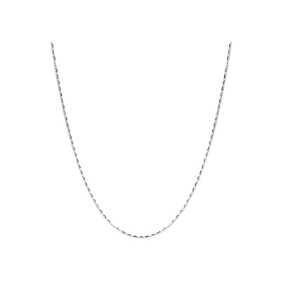 Chaîne maille forçat en or blanc, taille 45cm