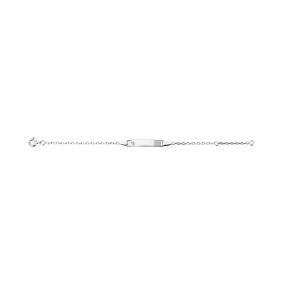 Gourmette bébé en or blanc et diamant 0.01ct