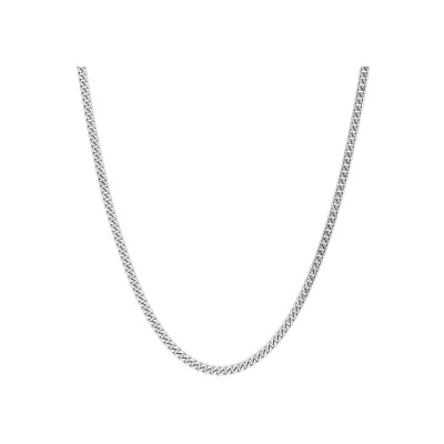 Chaîne maille gourmette en or blanc, taille 45cm