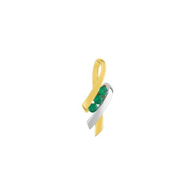 Pendentif en or jaune et émeraude