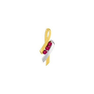 Pendentif en or jaune et rubis