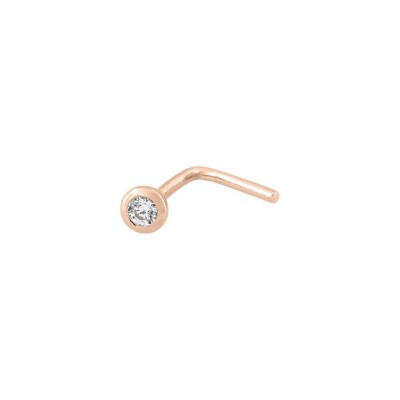 Piercing de nez en or rose et oxyde de zirconium