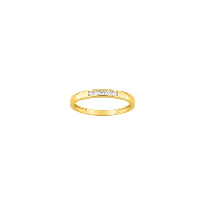 Bague en or jaune et diamant 0.15ct