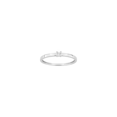 Solitaire en or blanc et diamant 0.05ct