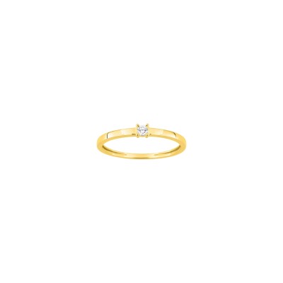 Solitaire en or jaune et diamant 0.05ct