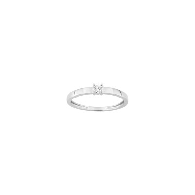 Solitaire en or blanc et diamant 0.10ct