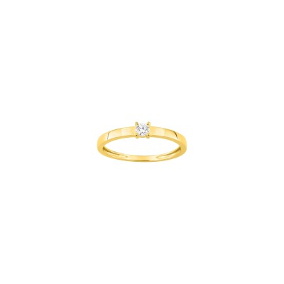 Solitaire en or jaune et diamant 0.10ct
