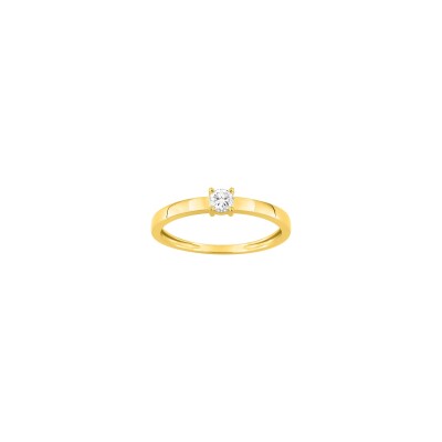 Solitaire en or jaune et diamant 0.15ct