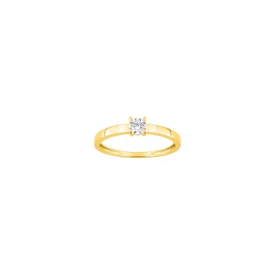 Solitaire en or jaune et diamant 0.20ct
