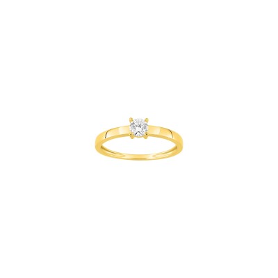 Solitaire en or jaune et diamant 0.25ct