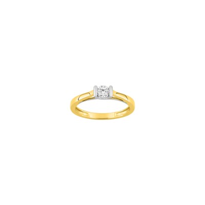 Solitaire en or jaune et diamant 0.25ct