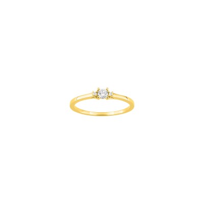 Bague en or jaune et diamant 0.11ct