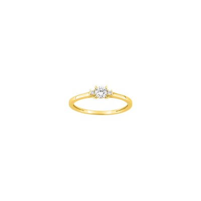 Bague en or jaune et diamant 0.22ct