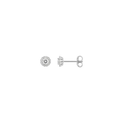 Clous d'oreilles en or blanc