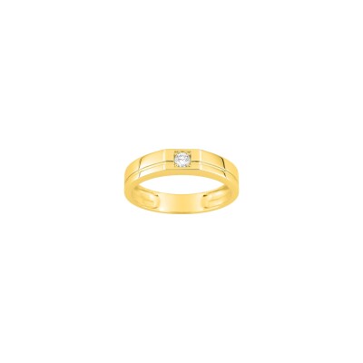 Bague en or jaune et diamant 0.10ct