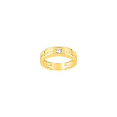 Bague en or jaune et diamant 0.15ct