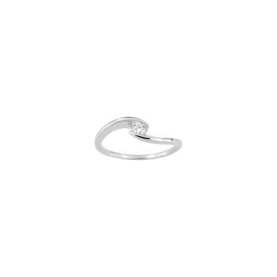 Solitaire en or blanc et diamant 0.10ct