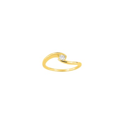 Solitaire Diamanti en or jaune et diamant de synthèse 0.10ct