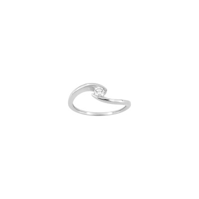 Solitaire en or blanc et diamant 0.15ct