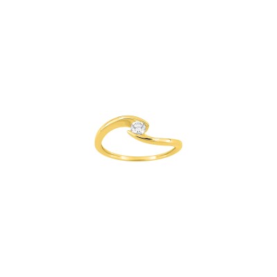 Solitaire en or jaune et diamant 0.15ct