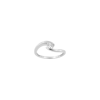 Solitaire en or blanc et diamant 0.20ct