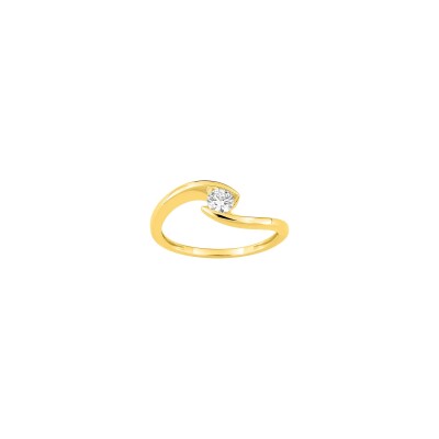 Solitaire en or jaune et diamant 0.20ct