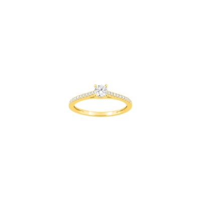 Bague en or jaune et diamant 0.37ct