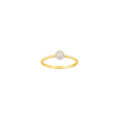 Bague en or jaune et diamant 0.15ct