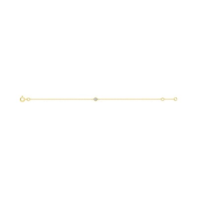 Bracelet Jonc en or jaune et diamant 0.12ct 