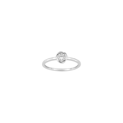 Solitaire en or blanc et diamant 0.20ct