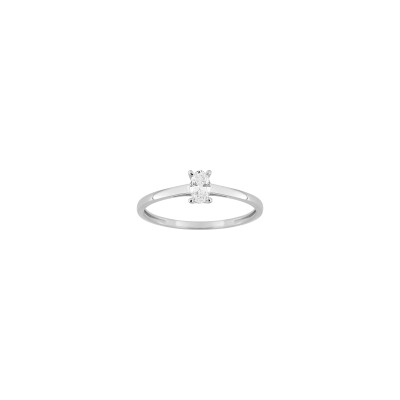 Solitaire en or blanc et diamant 0.20ct