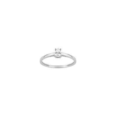 Solitaire en or blanc et diamant 0.19ct
