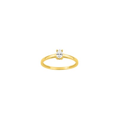 Solitaire en or jaune et diamant 0.19ct