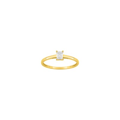 Solitaire en or jaune et diamant 0.25ct