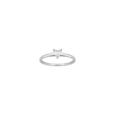 Solitaire en or blanc et diamant 0.19ct