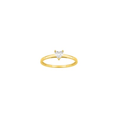 Solitaire en or jaune et diamant 0.19ct
