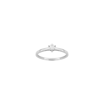 Solitaire en or blanc et diamant 0.20ct