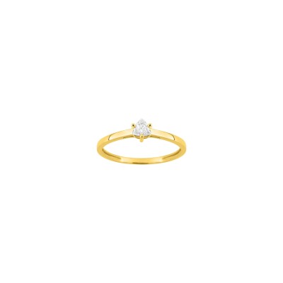 Solitaire en or jaune et diamant 0.20ct