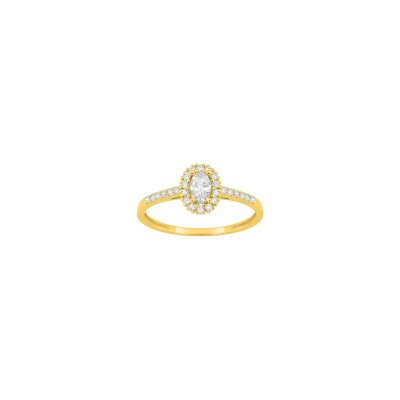 Bague en or jaune et diamant 0.38ct
