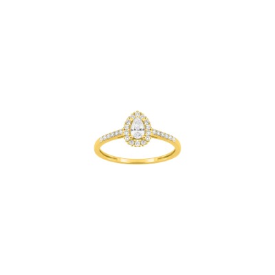Bague en or jaune et diamant 0.38ct